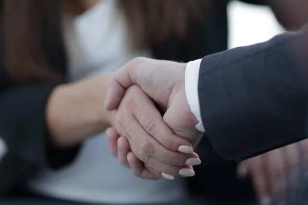 Business handshake, gratulacje lub koncepcja partnerstwa. — Zdjęcie stockowe