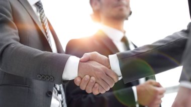 closeup.Handshake iş adamları