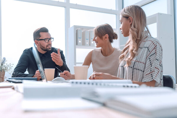 business team discussing the new project at the meeting