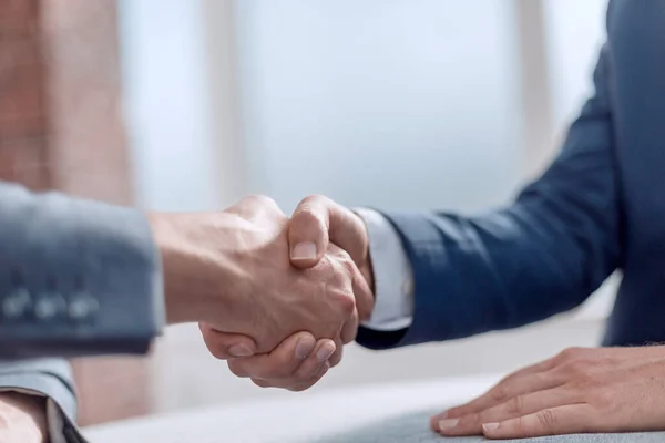 Close up. successful financial partners shaking hands. — Stock Photo, Image