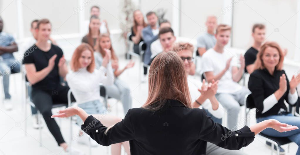 background image of the seminar in the conference room of the business center