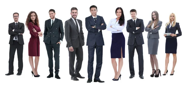 In volle groei.professioneel business team geïsoleerd op wit — Stockfoto