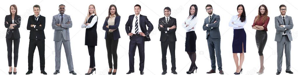 group of successful business people isolated on white