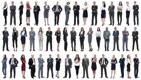 Collage of a variety of business people standing in a row — Stock Photo, Image