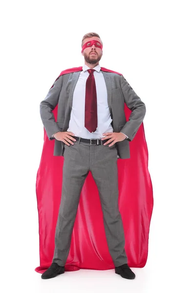 In full growth. superhero businessman looking confidently forward — Stock Photo, Image
