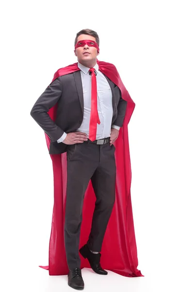 In full growth. responsible superhero businessman looking forward — Stock Photo, Image