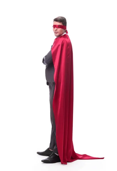 Side view. confident businessman superhero looking forward — Stock Photo, Image