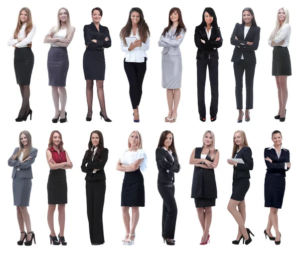 En pleine croissance.collage d'un groupe de jeunes femmes d'affaires prospères. — Photo