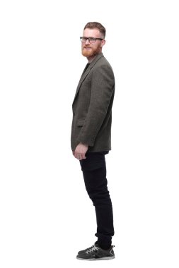 iş adamı öne çıkıyor . beyaz izole