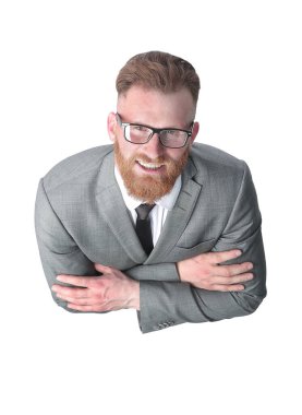 üst görünüm. başarılı işadamı ileriye bakıyor