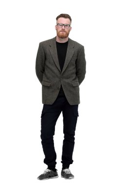 iş adamı öne çıkıyor . beyaz izole