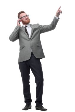 evrak çantası ile emin işadamı . beyaz arka plan üzerinde izole