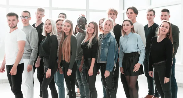 Group of happy young people . photo with copy space — Stock Photo, Image