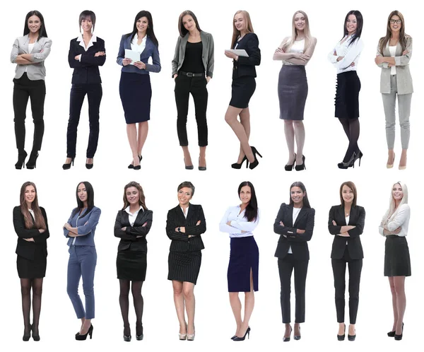 En pleine croissance.collage d'un groupe de jeunes femmes d'affaires prospères. — Photo