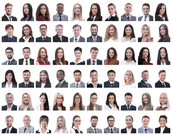 Collage de la exitosa empresaria moderna. aislado en blanco —  Fotos de Stock