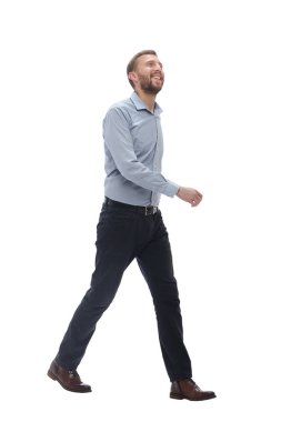 tam büyüme.kendine güvenen iş adamı ileri gider . Izole