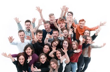 Birliklerini gösteren gençlerden oluşan bir takım