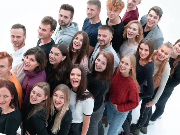 Nahaufnahme. Eine freundliche Gruppe junger Leute freut sich — Stockfoto