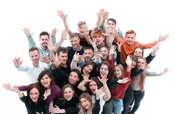 Team of young people showing their unity — Stock Photo, Image
