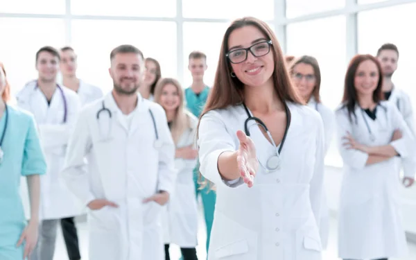 Group of confident young people showing their success. — Stock Photo, Image