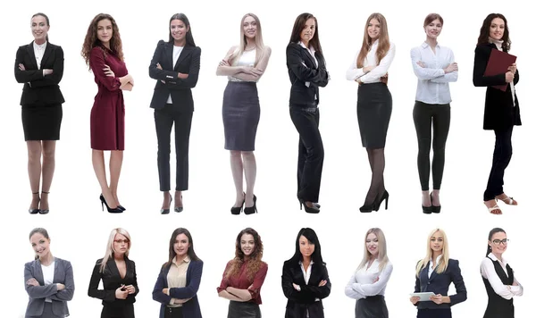 Collage einer Gruppe erfolgreicher junger Geschäftsfrauen. — Stockfoto