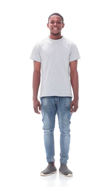 Lässiger Typ in Jeans und weißem T-Shirt — Stockfoto