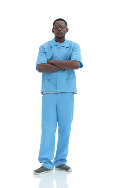 Em pleno crescimento. retrato de um jovem cirurgião médico confiante — Fotografia de Stock