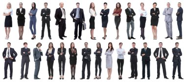 Beyaz arka planda izole edilmiş başarılı iş adamları