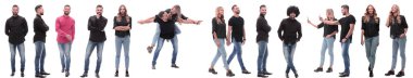Modern gündelik gençlerin fotoğraflarının kolajı.