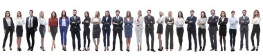 Sıraya dizilmiş bir grup genç girişimci