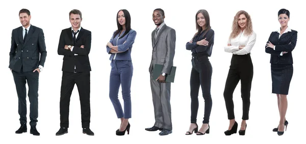 Collage av blandad åldersgrupp av fokuserade affärsmän — Stockfoto