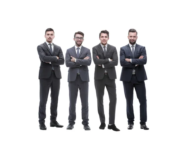 Group of successful entrepreneurs standing together. isolated on white — Stock Photo, Image