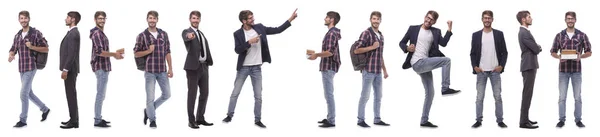 Panoramic collage of a promising young man — Stock Photo, Image