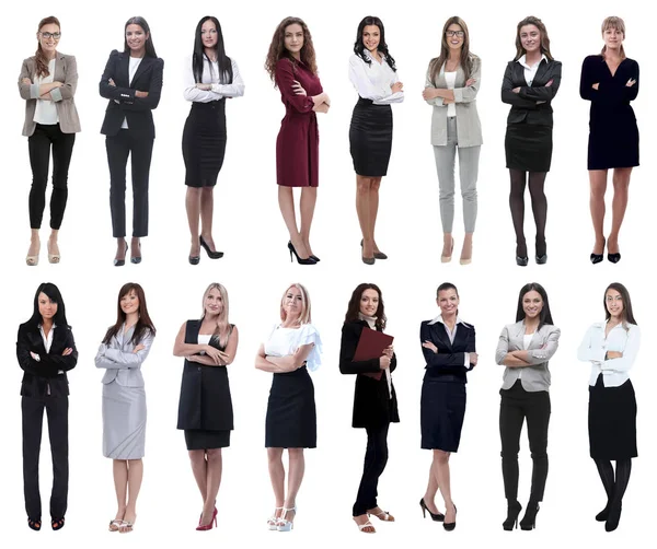 En pleine croissance.collage d'un groupe de jeunes femmes d'affaires prospères. — Photo