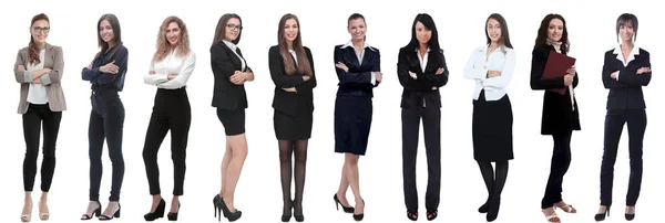 Панорамний колаж групи успішних молодих ділових жінок . — стокове фото