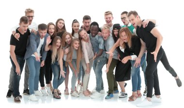 Sıraya dizilmiş bir grup başarılı genç..