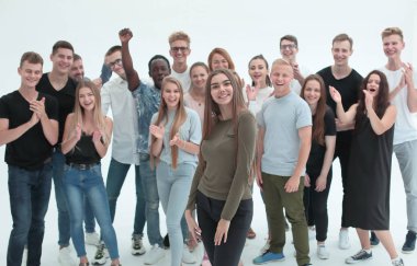 Tam gelişim. Grup lideri ekibinin önünde duruyor.