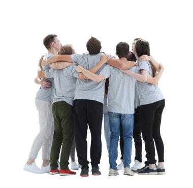 Tam gelişim. Çemberin içinde duran bir grup genç.