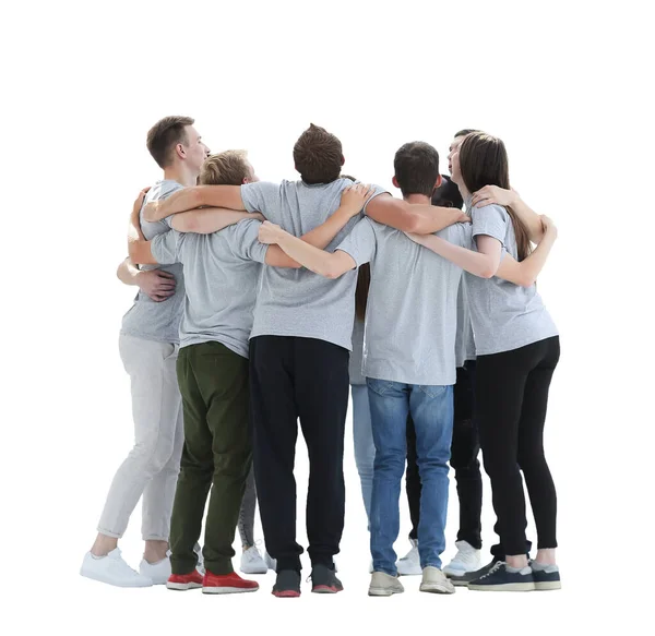 En pleno crecimiento. un grupo de jóvenes de pie en un círculo —  Fotos de Stock