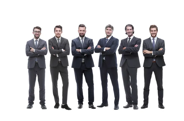 Bir grup başarılı girişimci bir arada duruyor. beyaz üzerine izole — Stok fotoğraf