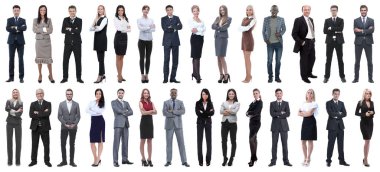 Beyaz arka planda izole edilmiş başarılı iş adamları