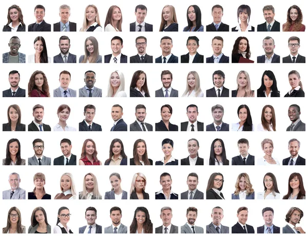 Portraits of successful employees isolated on a white — Stock Photo, Image