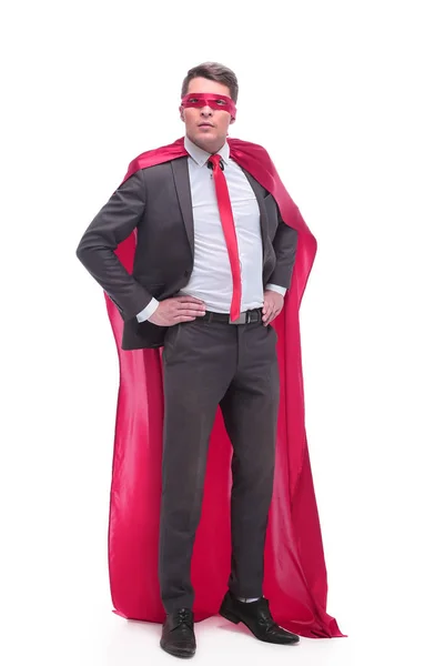 In full growth. responsible superhero businessman looking forward — Stock Photo, Image