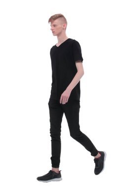 Tam gelişim. Modern erkek öğrenci yavaş yavaş ilerler.