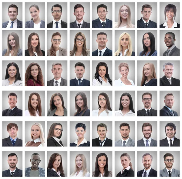 Retratos de jovens empresários bem sucedidos isolados em branco — Fotografia de Stock