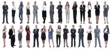 Beyaz arka planda izole edilmiş başarılı iş adamları