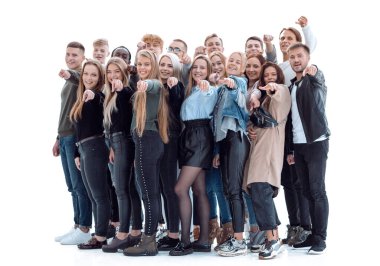Tam gelişim. Kendine güvenen bir grup genç seni işaret ediyor..