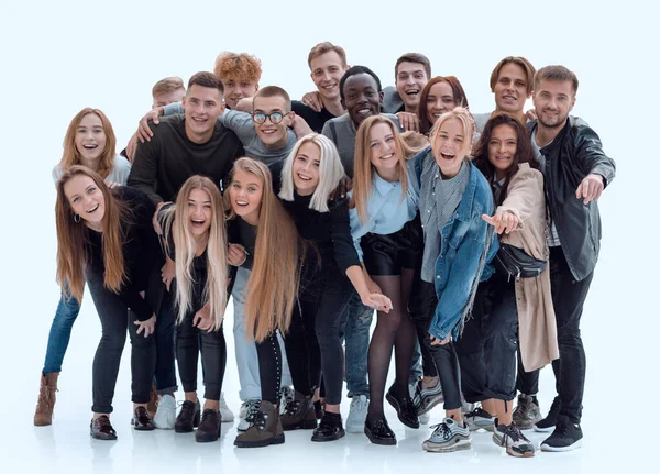 I full tillväxt. grupp glada ungdomar som står tillsammans — Stockfoto
