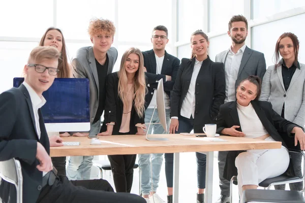 Professional business team at the workplace in the office. — Stock Photo, Image