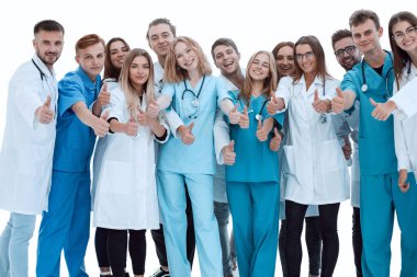 Üst Manzara. Bir grup gülümseyen doktor seni işaret ediyor..